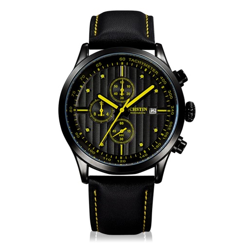 OCHSTIN Luxury Genuine Leather Quartz Casual Men's Wristwatch
