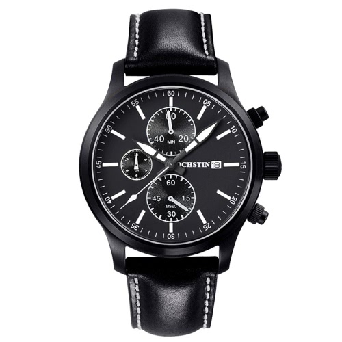 OCHSTIN Luxury Fashion Genuine Leather Man's Casual Wristwatch