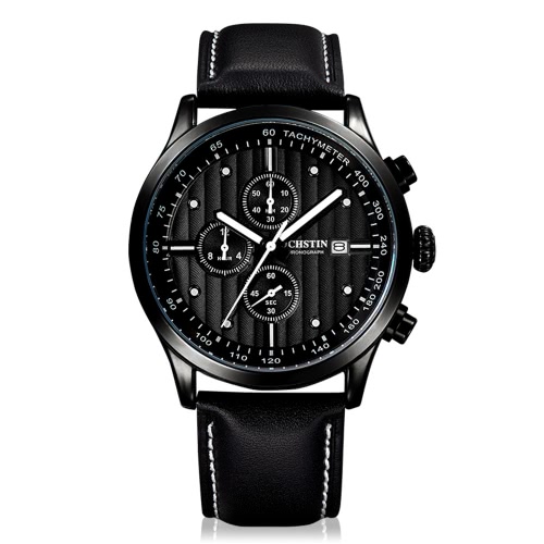 OCHSTIN Luxury Genuine Leather Quartz Casual Men's Wristwatch