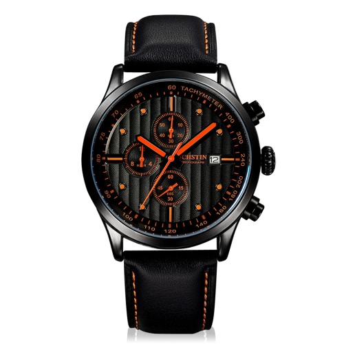 OCHSTIN Luxury Genuine Leather Casual Quartz Men's Wristwatch