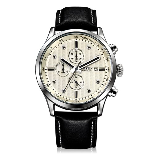 OCHSTIN Luxury Genuine Leather Casual Quartz Men's Wristwatch